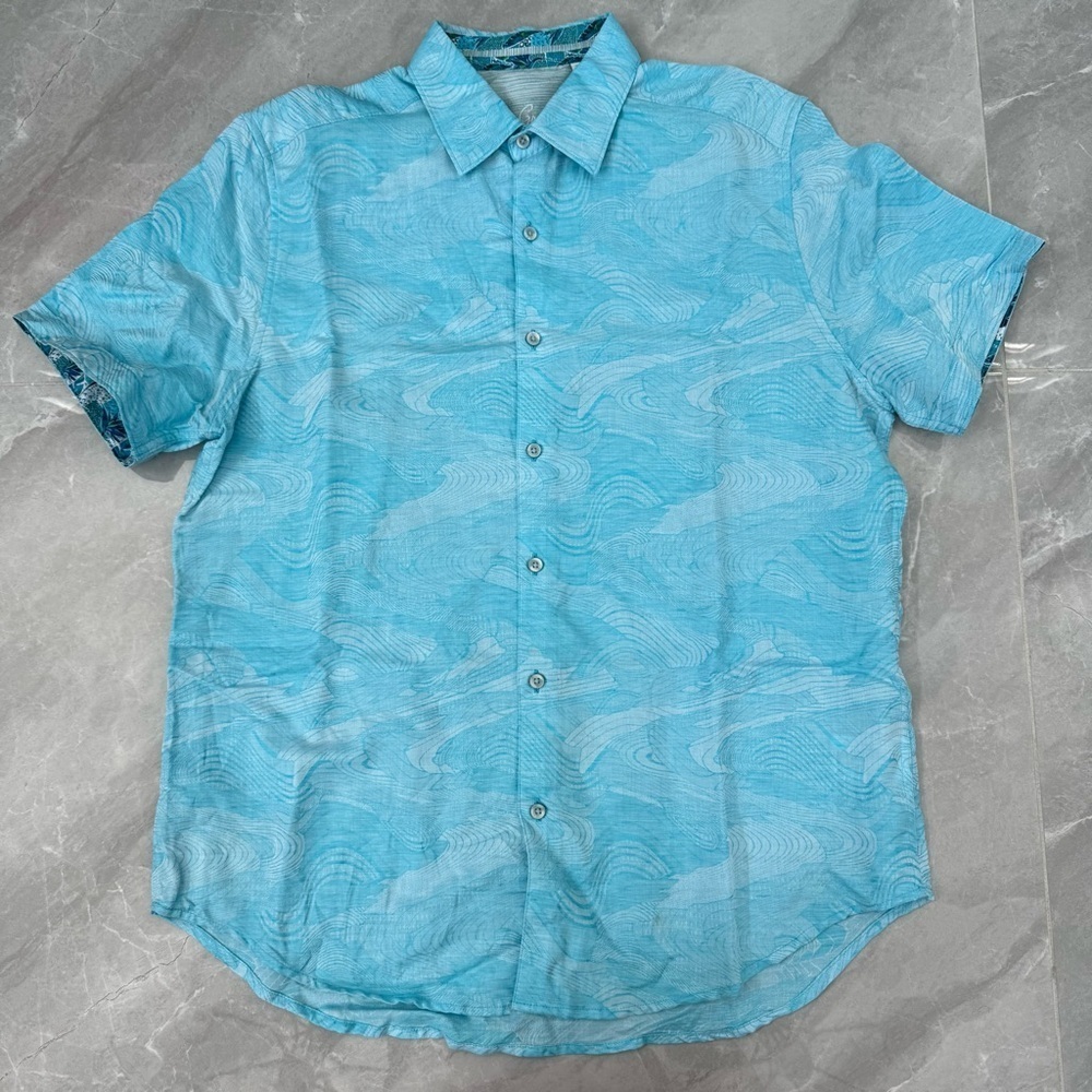 Men’s Robert Graham Patterned Button Down Short Sleeve Dress Shirt Classic Fit